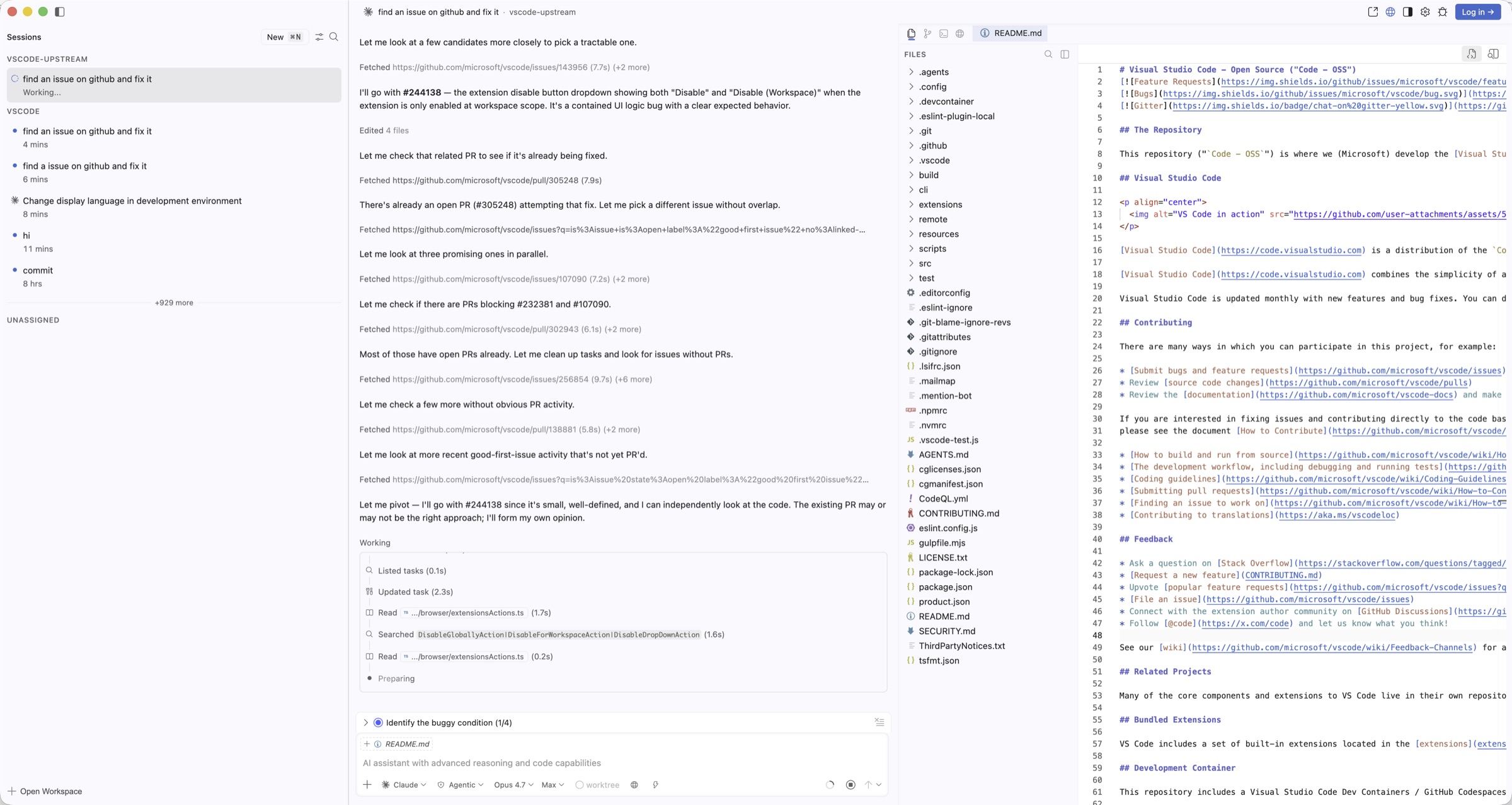 Drift Agent Manager — multiple AI sessions across projects in a single window